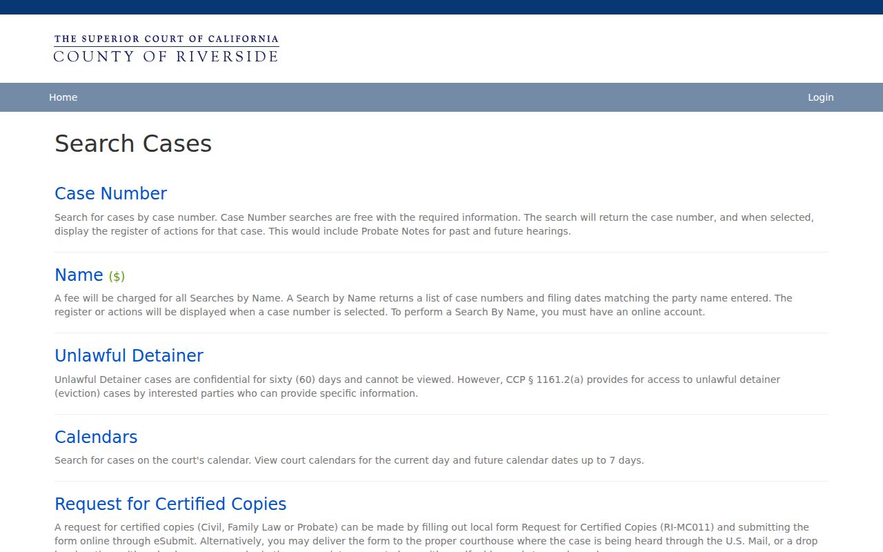 Menifee people search through Riverside court records